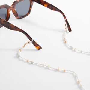 Beautiful Beige Sunglasses Beads Shells Chain Can be worn as a Necklace